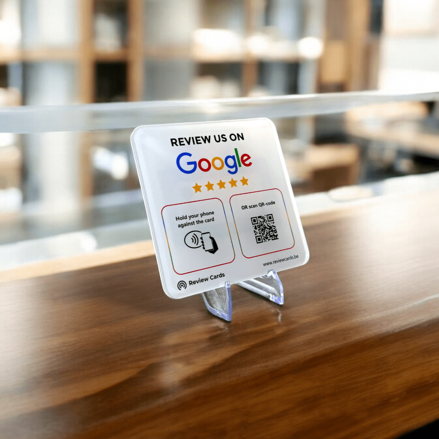 Google Review Plate White